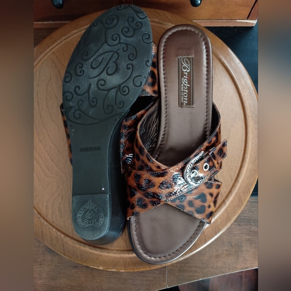 Brighton Brown Leopard Print Women's Sandals_Tiny Wedge_8 - Picture 6 of 6